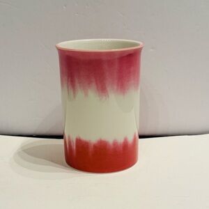 Elegant Pink and White Ceramic Vase